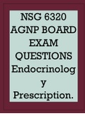 NSG 6320 AGNP BOARD EXAM QUESTIONS Endocrinology Prescription.