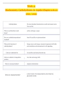 Week 4: Biochemistry Carbohydrates & Lipids (Chapter 10 & 11) - Rasmussen