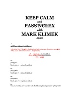 KEEP CALM and PASS NCLEX with MARK KLIMEK Review. Comprehensive Information and content for revisions and last minute EXAM READING.