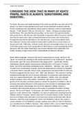 Eduqas/ WJEC A Level A* John Keats poetry essay - 'Consider the view that in many of Keats’ poems, Keats is always ‘Questioning and Questing''.