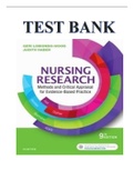 TEST BANK FOR NURSING RESEARCH METHODS AND CRITICAL APPRAISAL FOR EVIDENCE- BASED PRACTICE 9TH EDITION BY GERI LOBIONDO-WOOD, AND JUDITH HABER