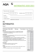 AQA MATHEMATICS 2020-2021 (GRADED A+)Best paper