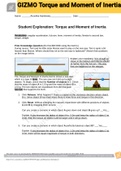 Exam (elaborations) GIZMO Torque and Moment of Inertia 