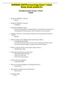 NURSING 2047Pharmacology Exam 1 latest  Study Guide graded A+