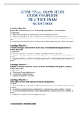 SCOM FINAL EXAM STUDY GUIDE COMPLETE PRACTICE EXAM QUESTIONS 