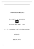 Transnational Politics UvA MSc FULL NOTES