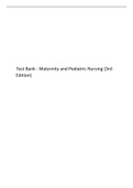 Test Bank - Maternity and Pediatric Nursing (3rd Edition)