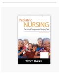 Pediatric Nursing The Critical Components of Nursing Care 2nd Edition Rudd Test Bank (ALL COMPLETE CHAPTERS) NEW UPDATE 2021-2022