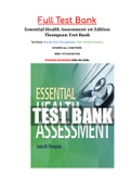 Essential Health Assessment 1st Edition Thompson Test Bank