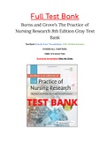 Burns and Grove’s The Practice of Nursing Research 8th Edition Gray Test Bank