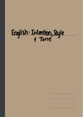 Grade 12 IEB English Home Language: Intention, Style and Tone summary page