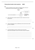 Practice past paper questions for Topic: Photosynthesis