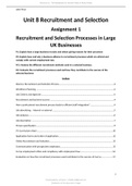 2024 Unit 8 Recruitment and Selection - Assignment 1 (DISTINCTION*) Examine how effective recruitment and selection contribute to business success