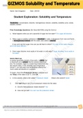 Exam (elaborations) GIZMOS Solubility and Temperature 