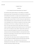 Comparative Essay 1.docx  SOCI 3000  Comparative Essay 1  SOCI 3000  1.   How is marriage tied to ideals of heteronormativity and "whiteness"?  If we look back on history and how marriage was viewed. Marriage was an Institution between men and women