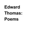 Edward Thomas A Level English Poetry Anthology
