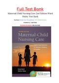 Maternal Child Nursing Care 2nd Edition Ward Hisley Test Bank