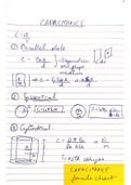 Capacitance formula chart CBSE