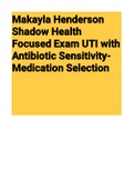 Exam (elaborations) Makayla Henderson Shadow Health Focused Exam UTI With Antibiotic Sensitivity- Medication Selection 