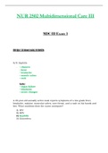 Exam 1 - NUR 2502 / NUR2502 (Latest 2023 / 2024): Multidimensional Care III / MDC 3 - Rasmussen