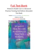 Women’s Health Care in Advanced Practice Nursing 2nd Edition Alexander Test Bank