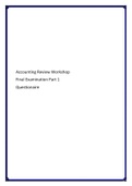 Accounting Review Workshop Final Examination Part 1 Questionaire.