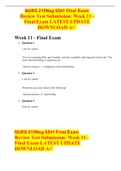 NURS 215Nsg 6541 Final Exam Review Test Submission: Week 11 - Final Exam LATEST UPDATE DOWNLOAD A+`