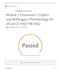 Module 1 Homework 1 Clayton and Willihnganz Pharmacology Ch 20 and 21 EAQ HW (NG)