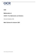 H230/01: Pure Mathematics and Statistics Advanced Subsidiary GCE Mark Scheme for Autumn 2021 With Questions and Answers