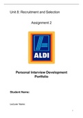 2024 Unit 8 Recruitment and Selection - Assignment 2 (DISTINCTION*) Undertake a recruitment activity to demonstrate the processes leading to a successful job offer