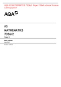 AQA AS MATHEMATICS 7356/2  Paper 2 Mark scheme Version 1.0 Final 2019