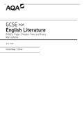 AQA GCSE English Literature 8702/2- Paper 2 Modern Texts and Poetry Mark scheme 2021