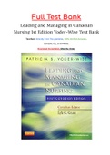 Leading and Managing in Canadian Nursing 1st Edition Yoder-Wise Test Bank