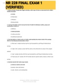 Exam (elaborations) NR 228 FINAL EXAM 1 (VERIFIED 