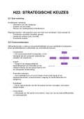 Samenvatting - H22: Strategische keuzes - Bedrijfseconomie in balans