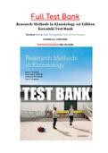 Research Methods in Kinesiology 1st Edition Kowalski Test Bank