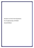 Answers to End of Unit Questions For Fundamentals of HVACR Second Edition