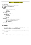 Bio 212 – Exam 1 Study Guide