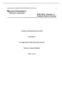 NURS 6003: Transition to Graduate Study for Nursing Academic and Professional Success Plan Prepared by: Dr. Angela Mackay DNP, MSN, PHN, BSN, RN Professor: Ramona Whichello Part 1, 2, & 3