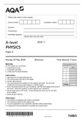 7408-1-QP-Physics-A-9Oct20-AM  AQA PHY QUESTIONS 2020/21