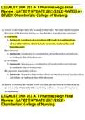 LEGALST 7NR 293 ATI Pharmacology Final Review_ LATEST UPDATE 2021/2022 -RATED A+ STUDY Chamberlain College of Nursing.