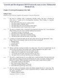 Growth and Development 2019 Proctored exam review/ Elaborated Distinctively.