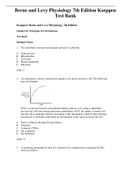 Berne and Levy Physiology 7th Edition Koeppen Test Bank.Answers and cheat sheets