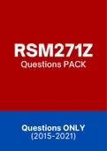 RSM271Z - Exam Questions PACK (2015-2021)