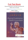 Test Bank Physical Examination And Health Assessment 8th Edition Jarvis