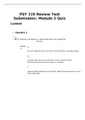 PSY 320 Review Test Submission: Module 3 Quiz with complete solutions(Real 2021 update quiz already graded A)