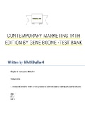 Contemporary Marketing 14th Edition by Gene Boone -Test Bank Latest|All Chapters| 2021|Complete Test bank|
