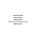 NURS 6521N, Section 38, Advanced Pharmacology Antimicrobial agents assignment wk