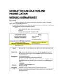 Medication Calculation and PrioritizationModule 4 Hematology.