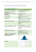 Statistiek I (UM, Psychologie): Overzicht van alle leerstof  + vragen